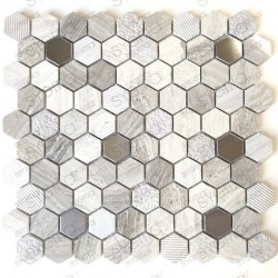 Mosaico in pietra esagonale...