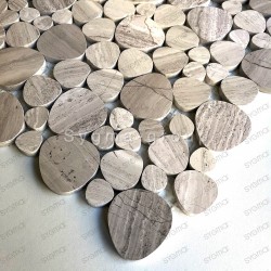 Mosaico di ciottoli in pietra di marmo per pavimento doccia o parete bagno NEFERTI